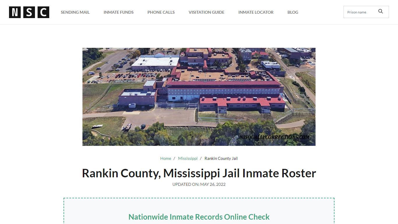 Rankin County, Mississippi Jail Inmate List